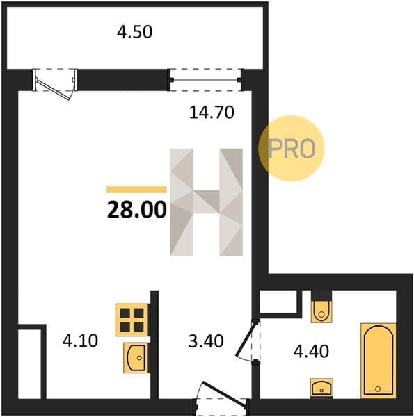 Studio Apartment in Oblaka-3, Novorossiysk
