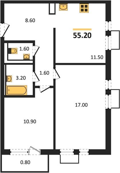 2-Bedroom Apartment with Sea View in Novorossiysk