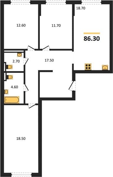 3-Bedroom Apartment with Sea View in Novorossiysk
