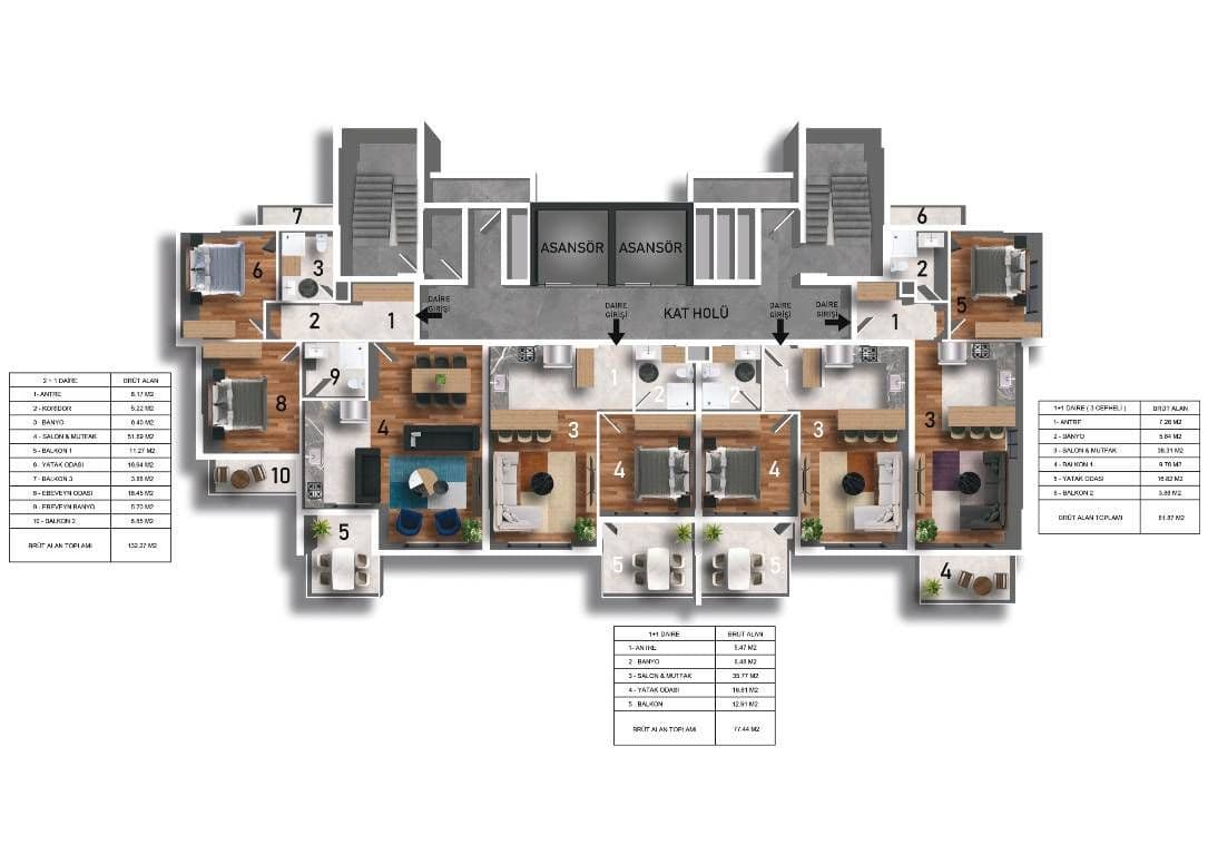 Апартаменты в Мерсине, Турция, 110 м², фото 4