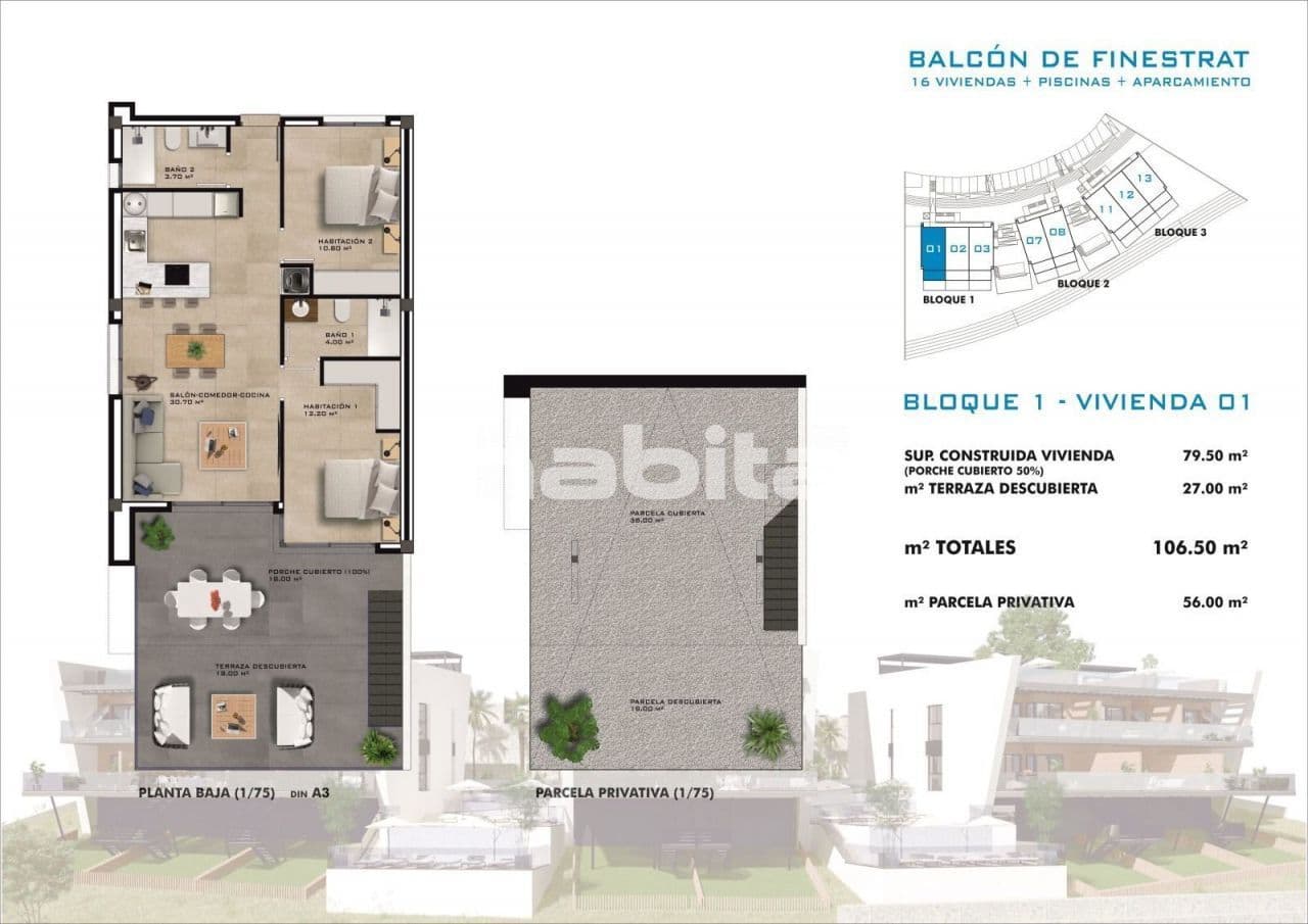 Квартира в Финестрате, Испания, 79.5 м², фото 2