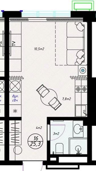 Studio Apartment in Olivia, Sochi