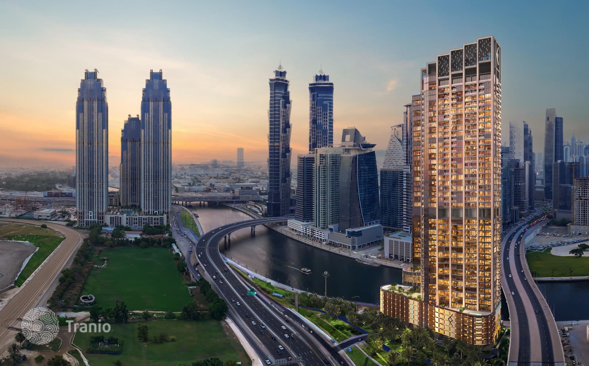 Новая высотная резиденция на берегу канала One River Point с бассейнами рядом с Бурдж Халифа, Business Bay, Дубай, ОАЭ, фото 2