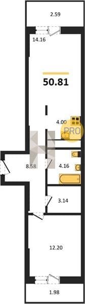 1-Bedroom Apartment in Oxygen Complex, Sochi