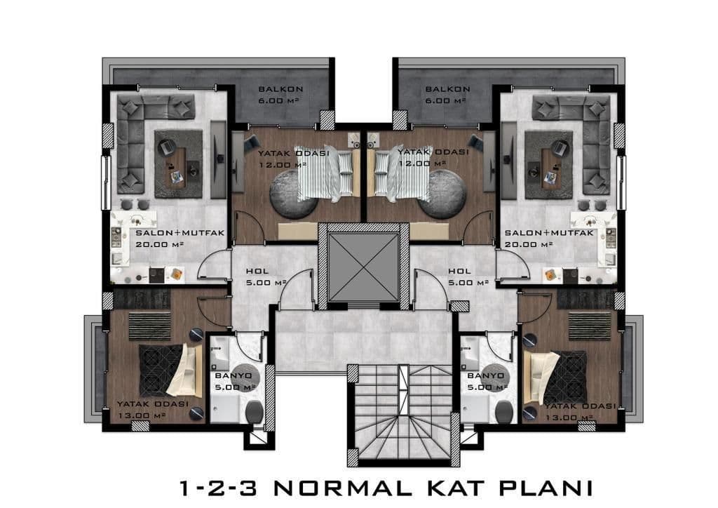 Пентхаус в Авсалларе, Турция, 170 м²