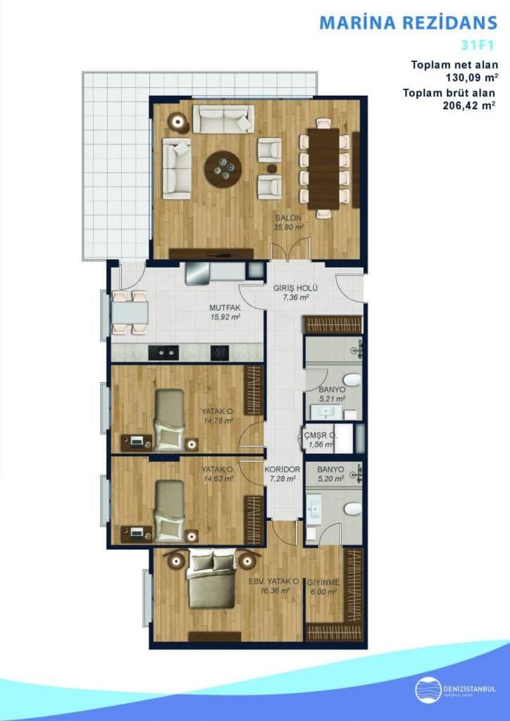 Апартаменты в Стамбуле, Турция, 206.3 м², фото 5