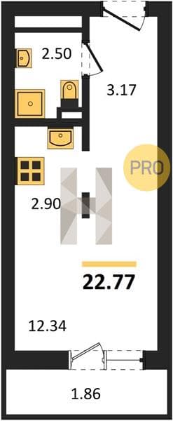 Studio Apartment in Oxygen Residential Complex, Sochi