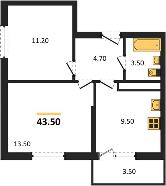 1-Bedroom Apartment in Oblaka-3, Novorossiysk