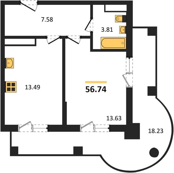 1-Bedroom Apartment with Spa and Pool in Khosta, Sochi