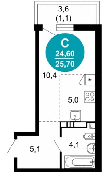 Studio Apartment in Lestoriya, Sochi