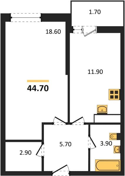 1-Bedroom Apartment in Anapa
