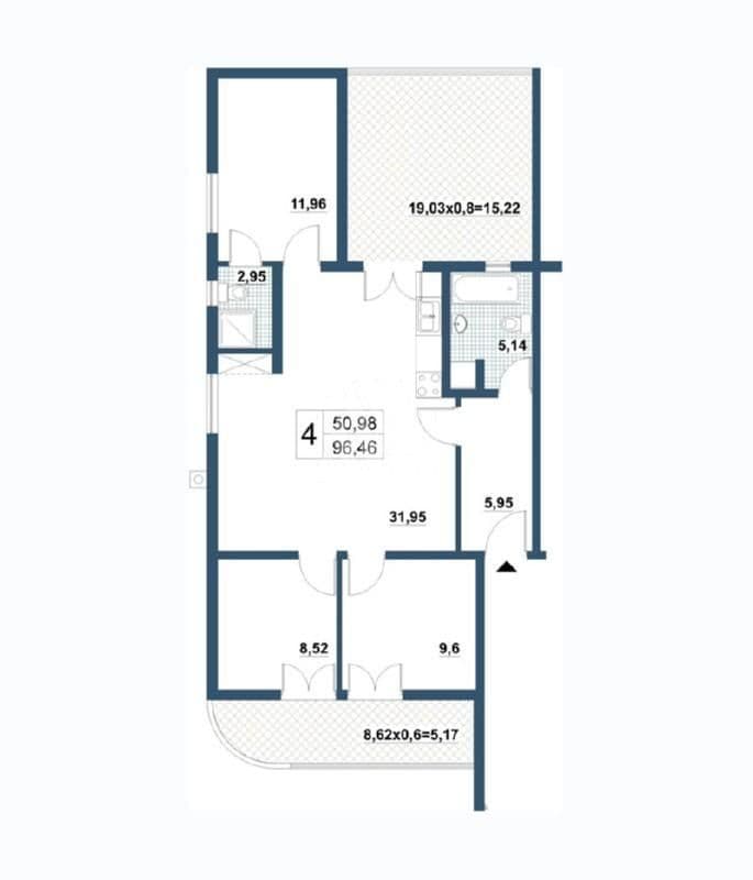 Квартира в Баре, Черногория, 100 м²