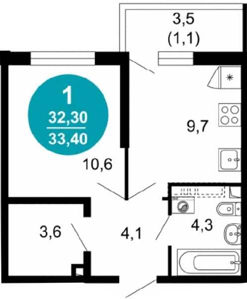 Studio Apartment in Lestoriya, Sochi