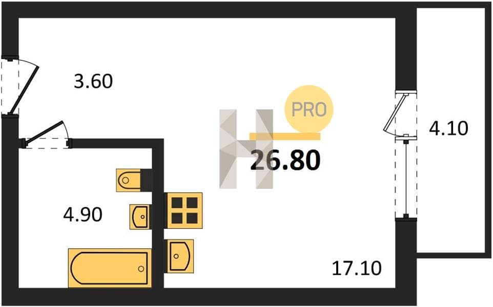 Studio Apartment in Oblaka-3, Novorossiysk