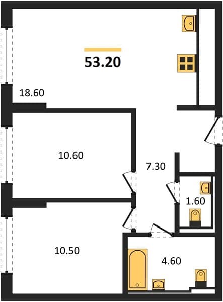 1-Bedroom Apartment with Sea View in Novorossiysk