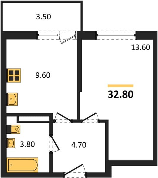 1-Bedroom Apartment with Modern Finishes in Lestoriya, Sochi