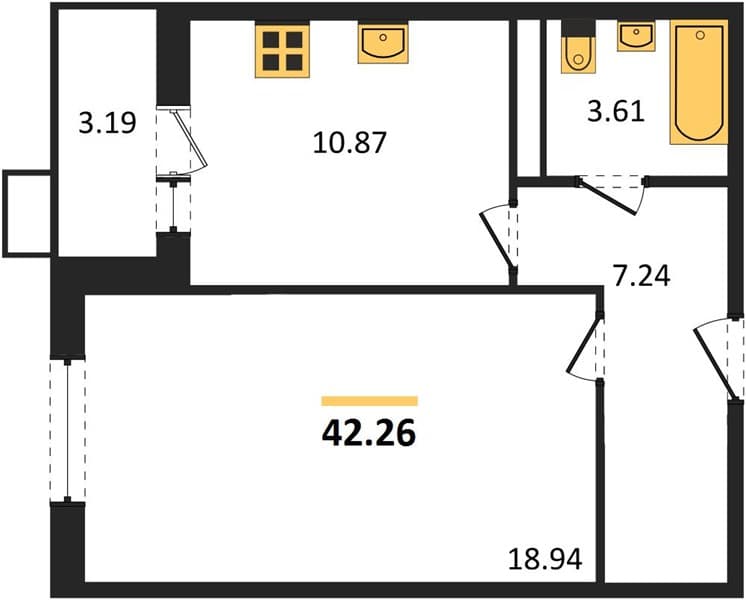 1-Bedroom Apartment in Sady u Morya, Temryuk