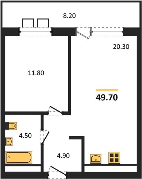 1-Bedroom Apartment in Gostichnyy Kompleks More Tut, Golubitskaya
