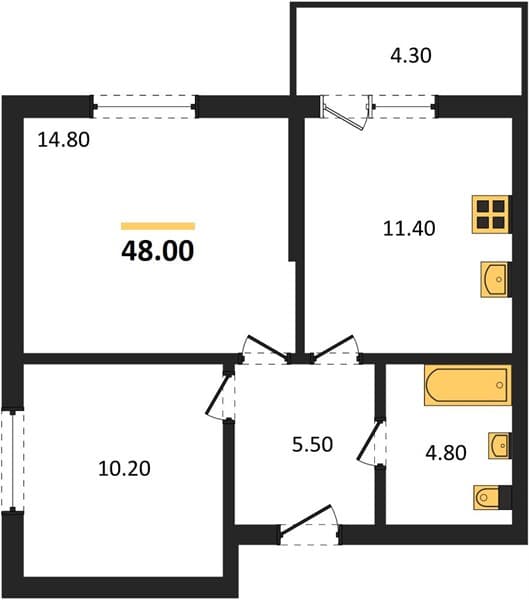1-Bedroom Apartment in Oblaka-3, Novorossiysk