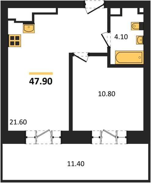 Studio Apartment in Neskuchny Sad, Sochi