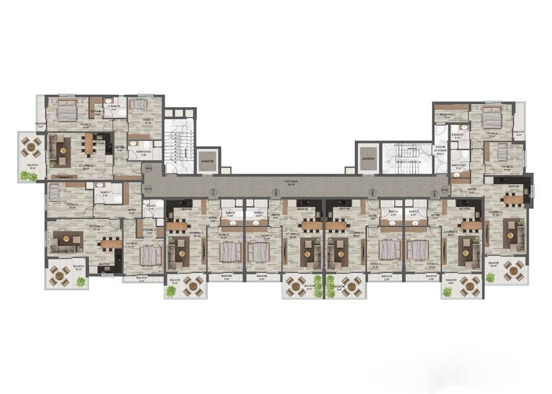 Апартаменты в Мерсине, Турция, 47 м², фото 4