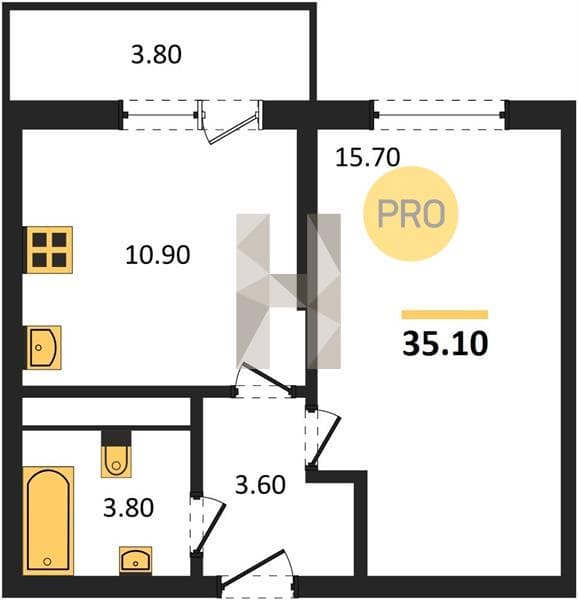 Studio Apartment in Oblaka-3, Novorossiysk