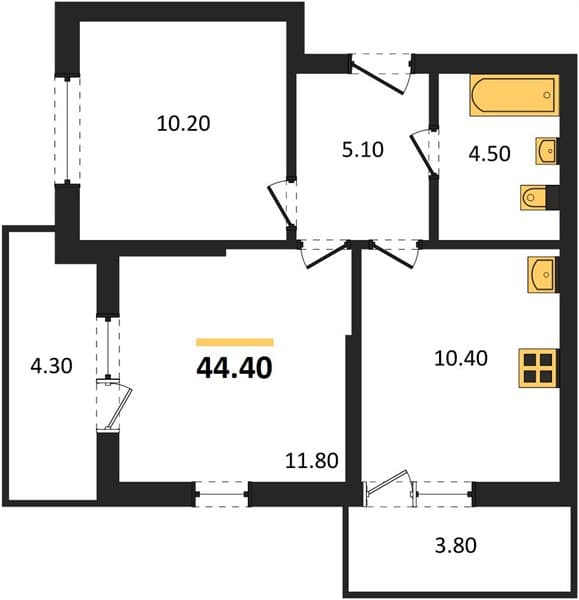 1-Bedroom Apartment in Lestoriya, Sochi