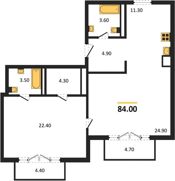 1-Bedroom Apartment in LeePrime Residence Polyana Sochi, Esto-Sadok, Sochi