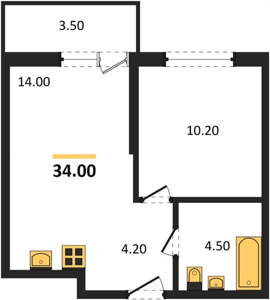 1-Bedroom Apartment in Lestoriya, Sochi