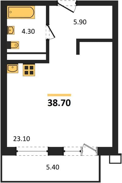 Studio Apartment in Gostinichnyy Kompleks More Tut, Golubitskaya