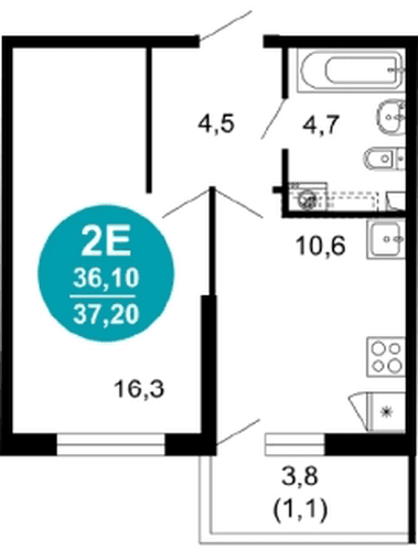 Studio Apartment in Lestoriya, Sochi