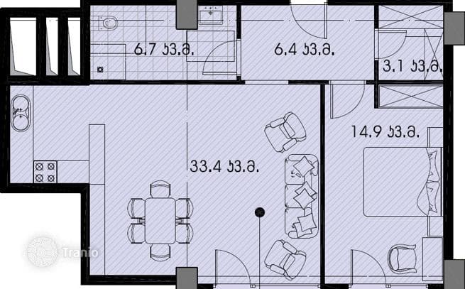 1-Bedroom Apartment with Panoramic Nature Views in Central Tbilisi, photo 3