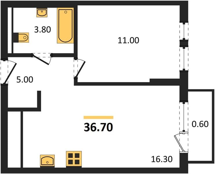 Studio Apartment with Sea View in Novorossiysk