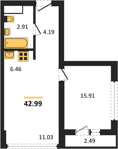 Studio Apartment in Oxygen Residential Complex, Sochi