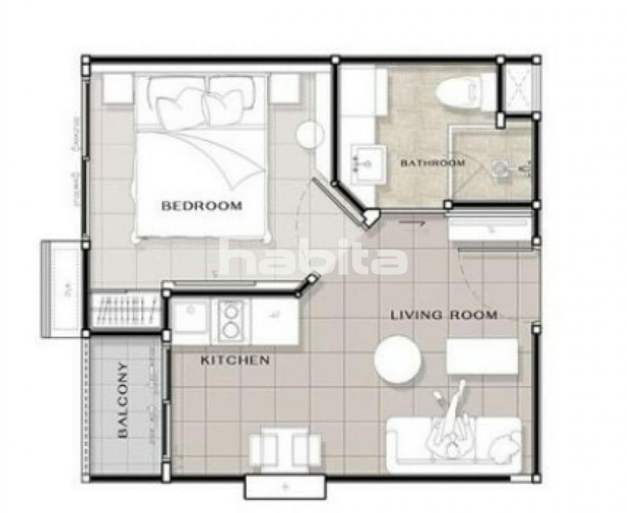 Апартаменты в Паттайе, Таиланд, 28.84 м², фото 2