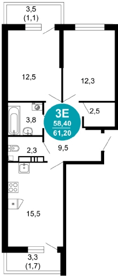 2-Bedroom Apartment in Lestoria, Sochi