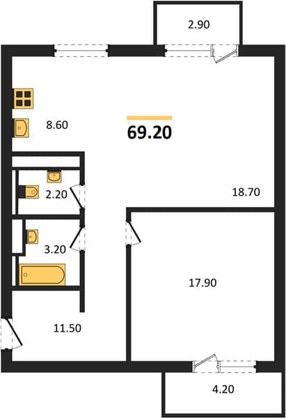 1-Bedroom Apartment in LeePrime Residence Polyana Sochi, Esto-Sadok, Sochi