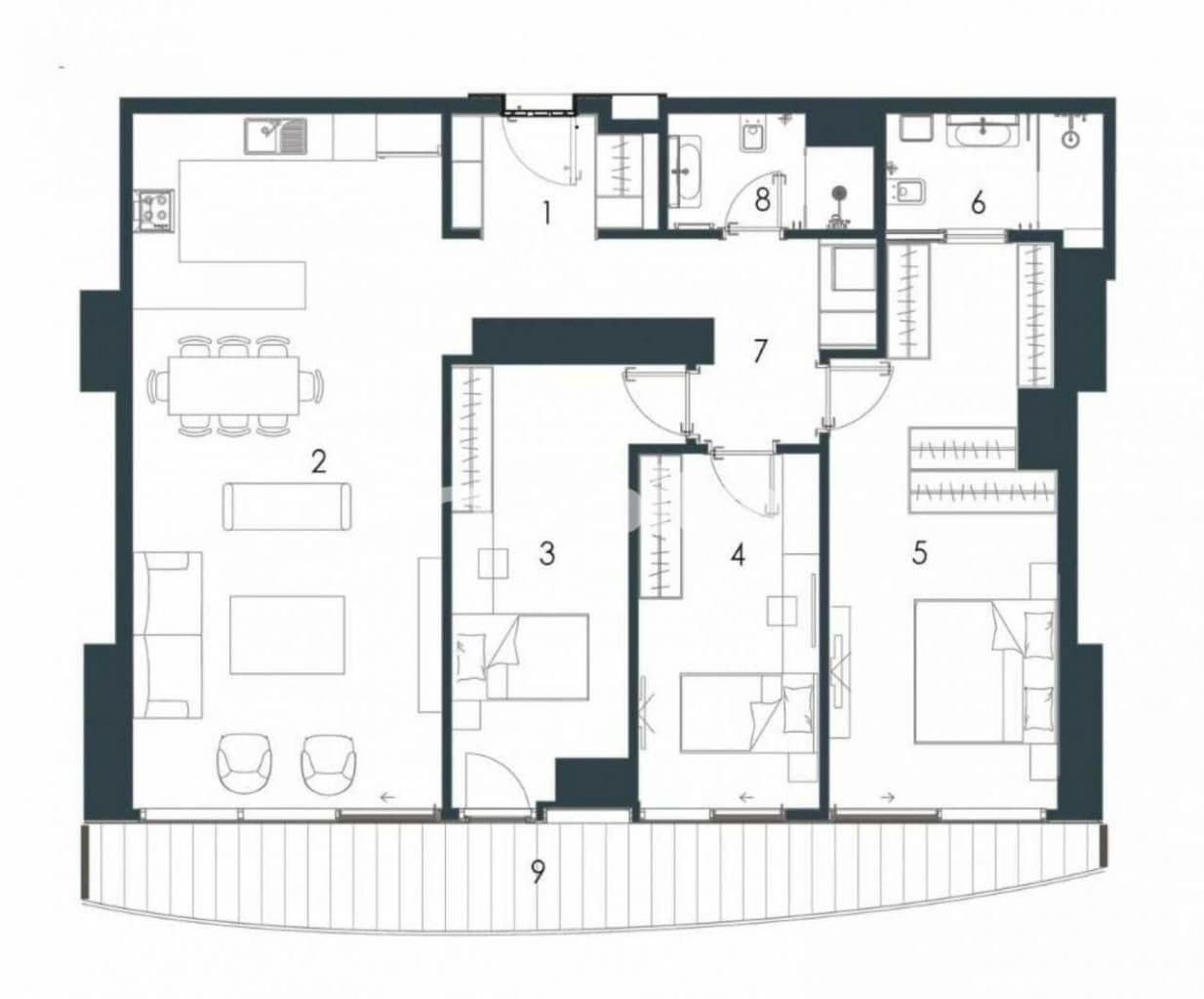 Апартаменты в Стамбуле, Турция, 153.24 м², фото 2