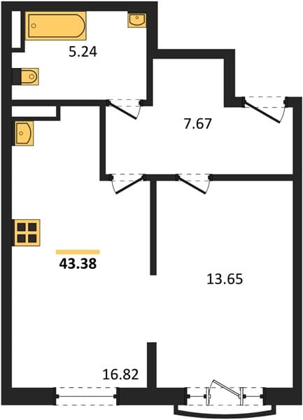 1-Bedroom Apartment in Svetsky Les, Sochi