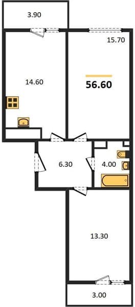 2-Bedroom Apartment in Clouds-2, Novorossiysk
