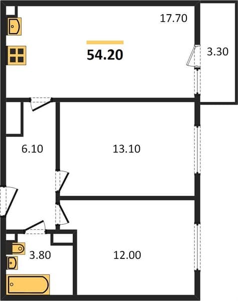 2-Bedroom Apartment in Oblaka-2, Novorossiysk