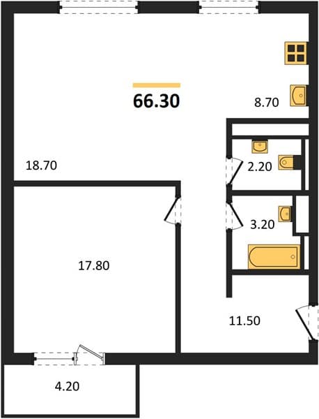 1-Bedroom Apartment in LeePrime Residence Polyana Sochi, Esto-Sadok