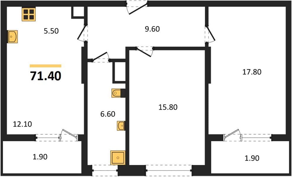 1-Bedroom Apartment in Supsekhsky District, Supsekh