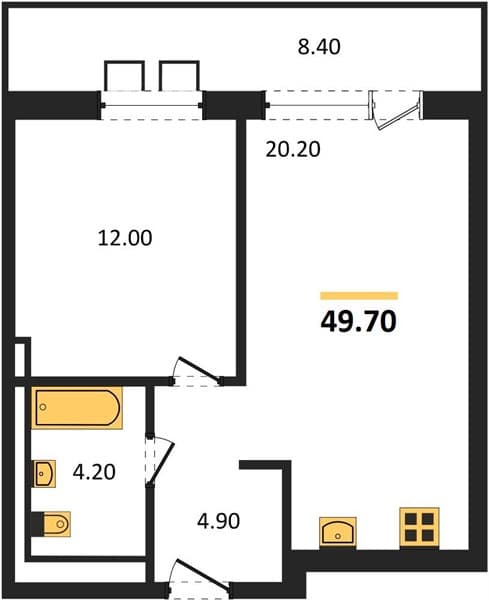 1-Bedroom Apartment in Gostinichny Kompleks More Tut, Golubitskaya