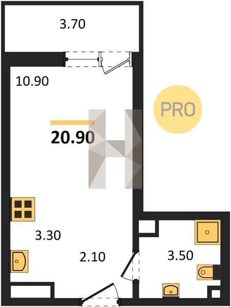 Studio Apartment in Flora Residential Complex, Sochi