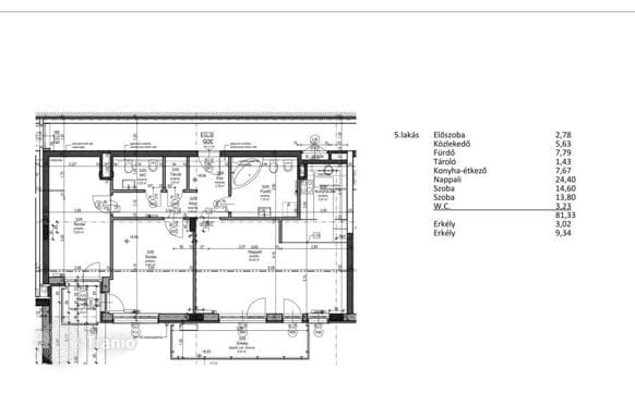 3-комнатная квартира 87 м² в Районе XIII, Венгрия, фото 2