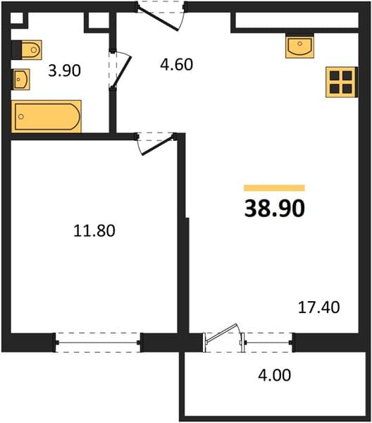 1-Bedroom Apartment in Lestoriya, Sochi