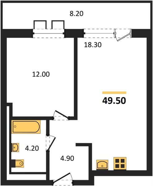 1-Bedroom Apartment in Gostichnyy Kompleks More Tut, Golubitskaya