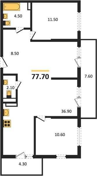 1-Bedroom Apartment in Lestoriya, Sochi