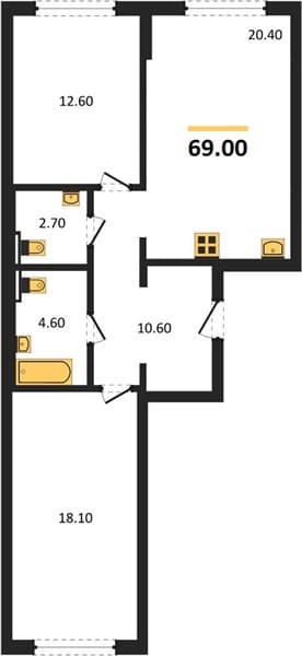 1-Bedroom Apartment with Sea View in Novorossiysk